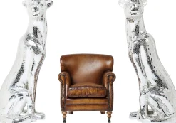 Discount KARE Design Dekoracja stojąca Welcome Panther 57x150 cm srebrna prawa - KARE