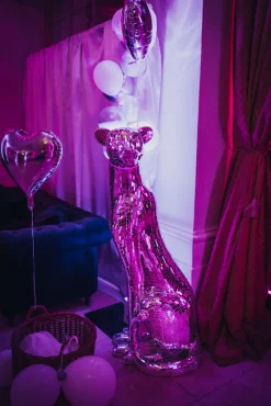 Discount KARE Design Dekoracja stojąca Welcome Panther 57x150 cm srebrna prawa - KARE