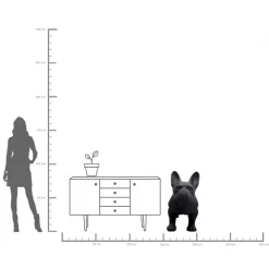 Fashion KARE Design Dekoracja stojąca z włókna szklanego pies czarny matowy 107x90 cm - KARE