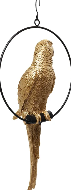 Outlet KARE Design Dekoracja wisząca Swinging Parrot 27x57 cm złota - KARE