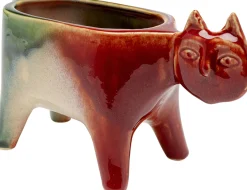 Best KARE Design Doniczka kamionkowa kolorowa kot 21x13 cm - KARE