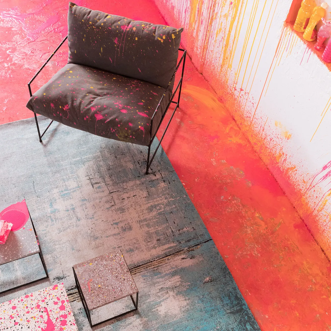 Sale KARE Design Dywan Abstract 170x240 cm niebieski - KARE