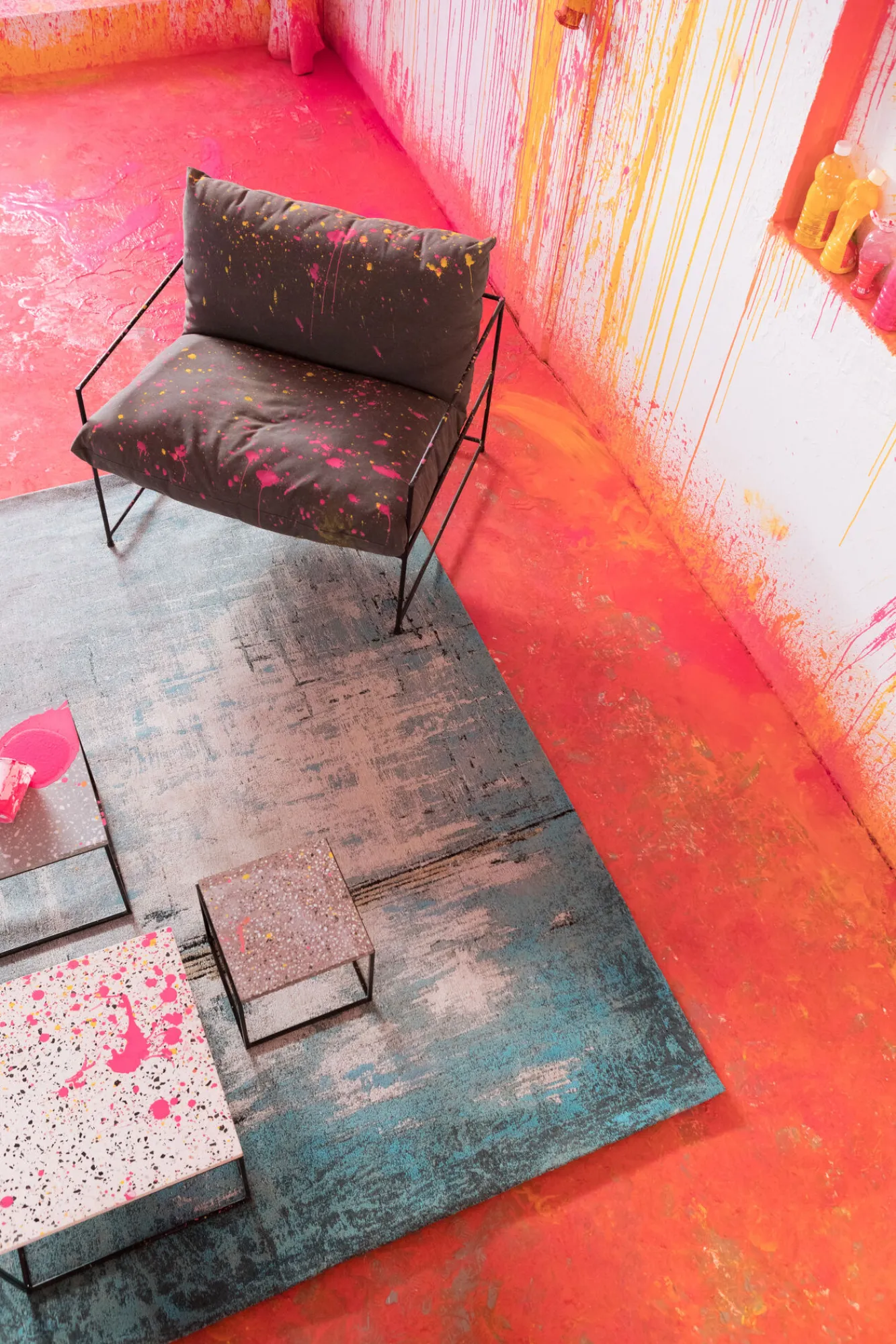 Sale KARE Design Dywan Abstract 170x240 cm niebieski - KARE