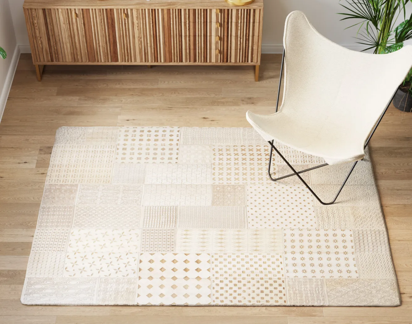 Best KARE Design Dywan do salonu w kolorze kremowym skóra naturalna 170x240 cm - KARE