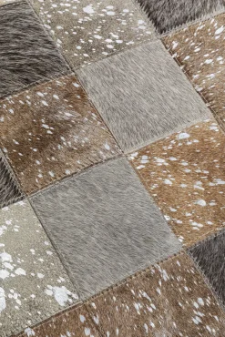 Online KARE Design Dywan skórzany do salonu szaro-brązowy prostokątny 120x180 cm - KARE