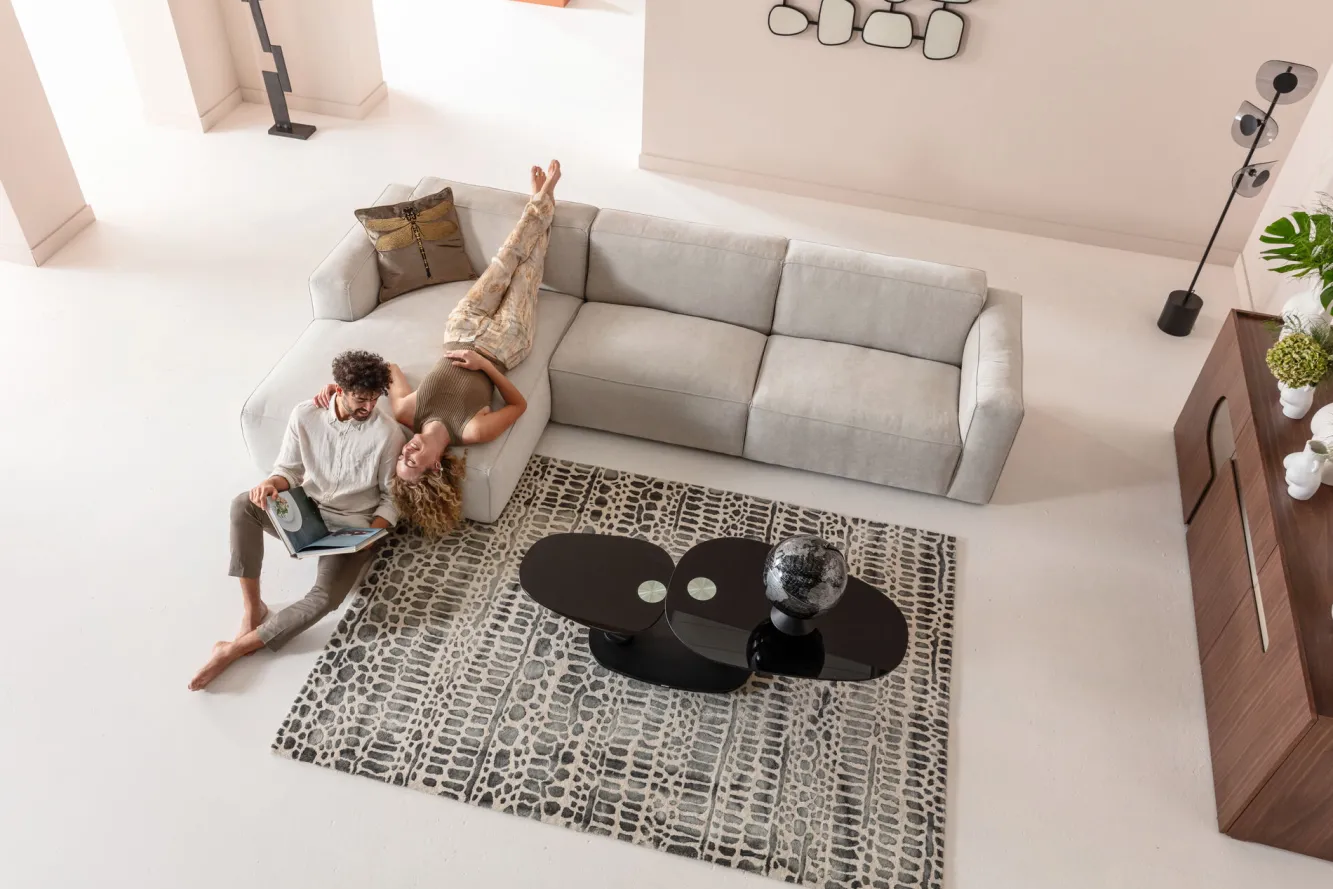 Outlet KARE Design Element modułowy z podłokietnikiem kremowy prawy 215 cm - KARE