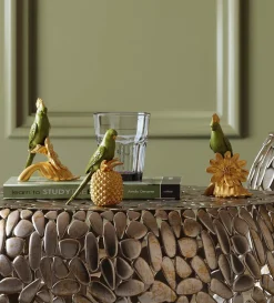 Clearance KARE Design Figurka dekoracyjna Ananas Parrot 11x14 cm zielono-złota - KARE