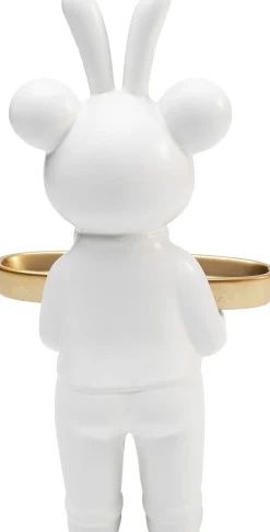 Outlet KARE Design Figurka dekoracyjna biała lokaj ze złotą tacką 29 cm - KARE