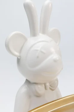 Outlet KARE Design Figurka dekoracyjna biała lokaj ze złotą tacką 29 cm - KARE