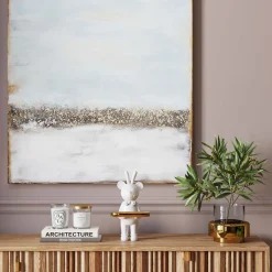 Outlet KARE Design Figurka dekoracyjna biała lokaj ze złotą tacką 29 cm - KARE