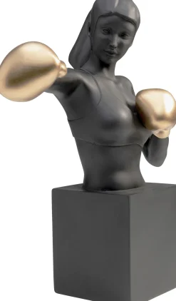 Outlet KARE Design Figurka dekoracyjna bokser złoto-czarna 25x40 cm - KARE