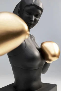 Outlet KARE Design Figurka dekoracyjna bokser złoto-czarna 25x40 cm - KARE