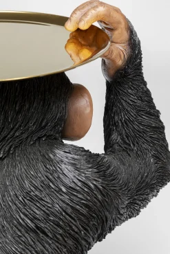 Clearance KARE Design Figurka dekoracyjna Butler Playing Chimp 45x52 cm czarna - KARE