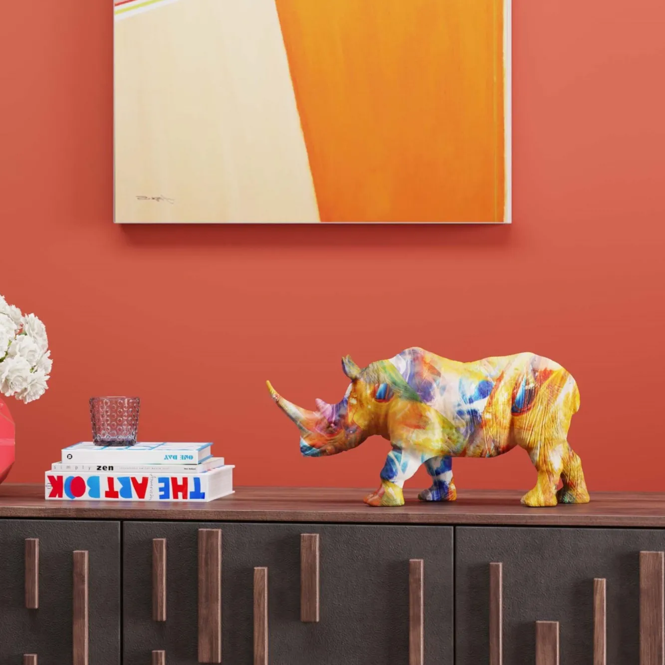 Fashion KARE Design Figurka dekoracyjna Colored Rhino 17x8 cm - KARE