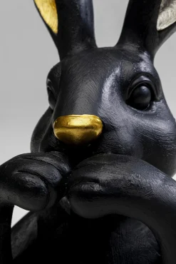 Fashion KARE Design Figurka dekoracyjna czarno-złota królik 14x23 cm - KARE