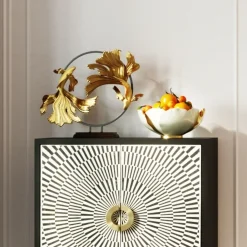 Fashion KARE Design Figurka dekoracyjna Dancing Betta Fishes 58x65 cm złota - KARE