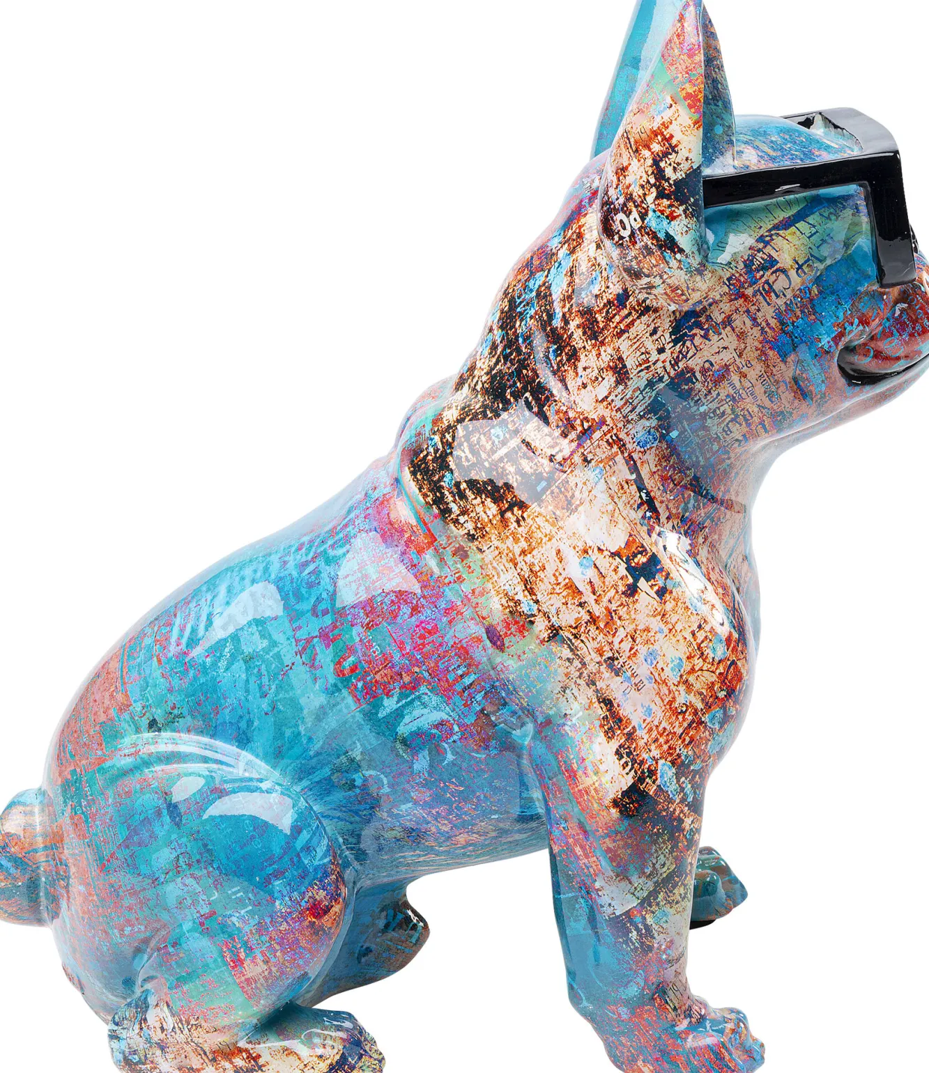 Fashion KARE Design Figurka dekoracyjna Dog of Sunglass 30x37 cm kolorowa - KARE