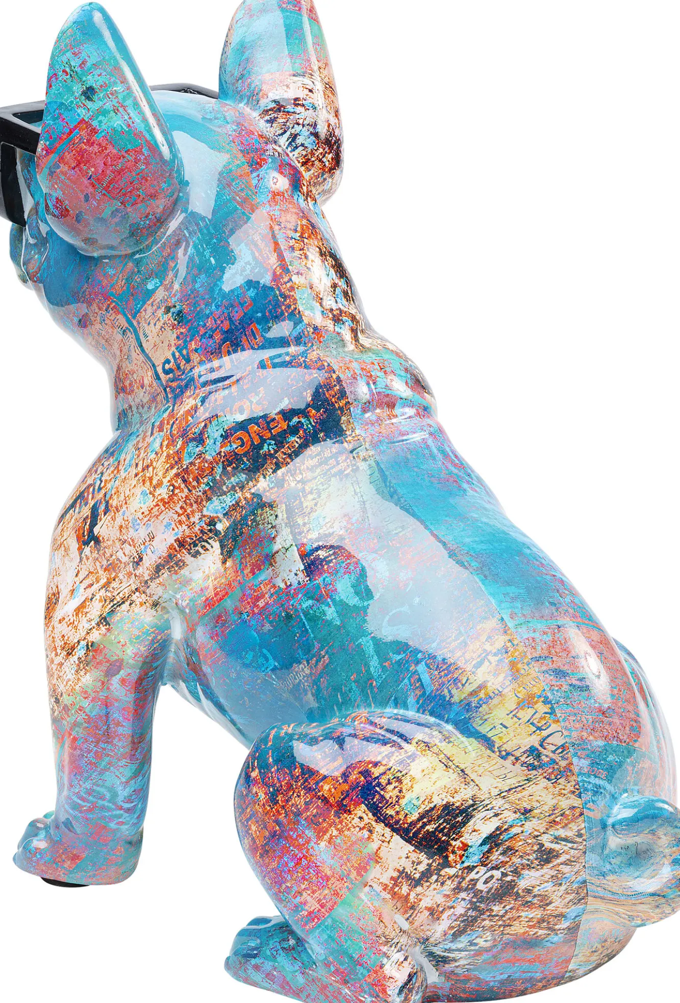 Fashion KARE Design Figurka dekoracyjna Dog of Sunglass 30x37 cm kolorowa - KARE