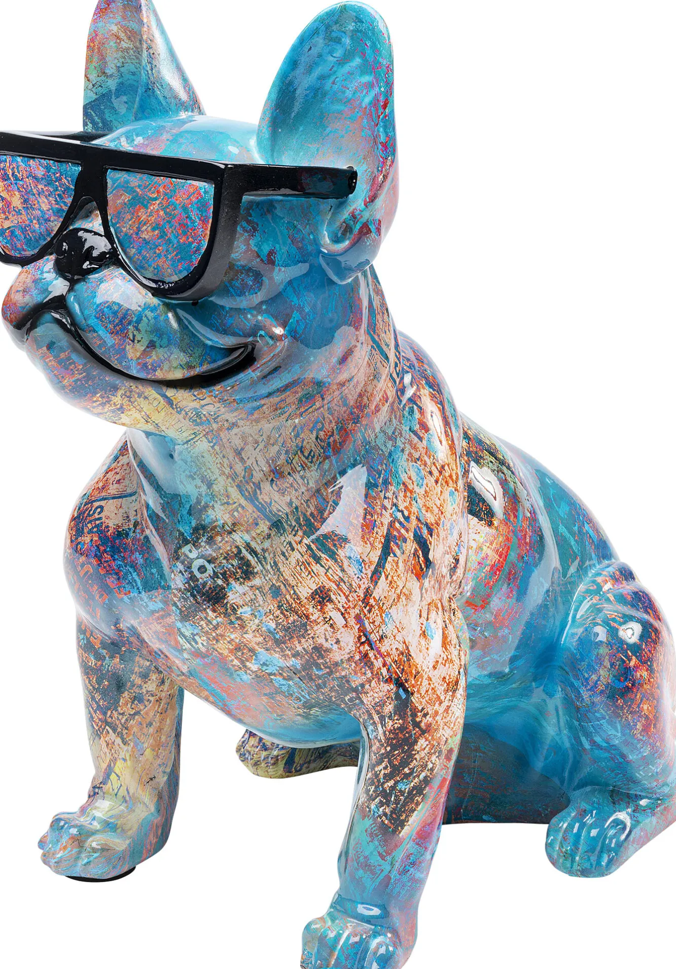 Fashion KARE Design Figurka dekoracyjna Dog of Sunglass 30x37 cm kolorowa - KARE