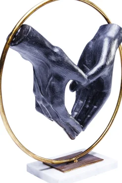 New KARE Design Figurka dekoracyjna Elements Heart Hand 32x34 cm fioletowo-złota - KARE