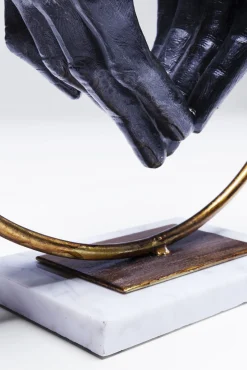 New KARE Design Figurka dekoracyjna Elements Heart Hand 32x34 cm fioletowo-złota - KARE