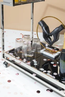 New KARE Design Figurka dekoracyjna Elements Heart Hand 32x34 cm fioletowo-złota - KARE