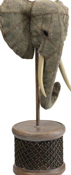Fashion KARE Design Figurka dekoracyjna Elephant Head Pearls 40x76 cm szara - KARE