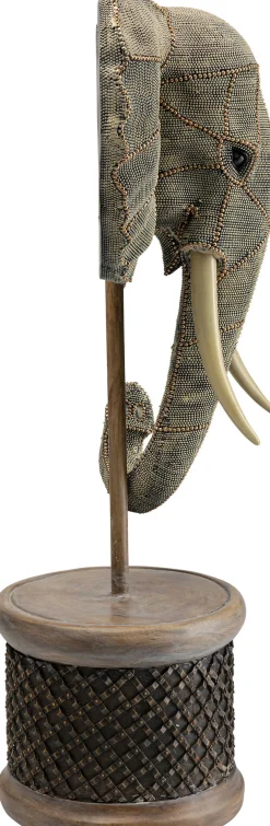 Fashion KARE Design Figurka dekoracyjna Elephant Head Pearls 40x76 cm szara - KARE