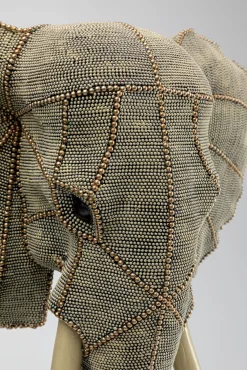 Fashion KARE Design Figurka dekoracyjna Elephant Head Pearls 40x76 cm szara - KARE