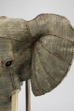 Fashion KARE Design Figurka dekoracyjna Elephant Head Pearls 40x76 cm szara - KARE