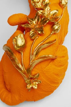 Discount KARE Design Figurka dekoracyjna Flower Leoard pomarańczowa 26cm - KARE