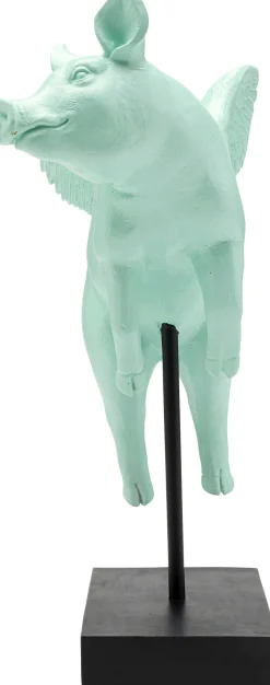 Fashion KARE Design Figurka dekoracyjna Flying Pig turkusowa 29cm - KARE