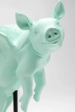 Fashion KARE Design Figurka dekoracyjna Flying Pig turkusowa 29cm - KARE