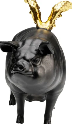 Outlet KARE Design Figurka dekoracyjna Flyin Pig czarna 21cm - KARE