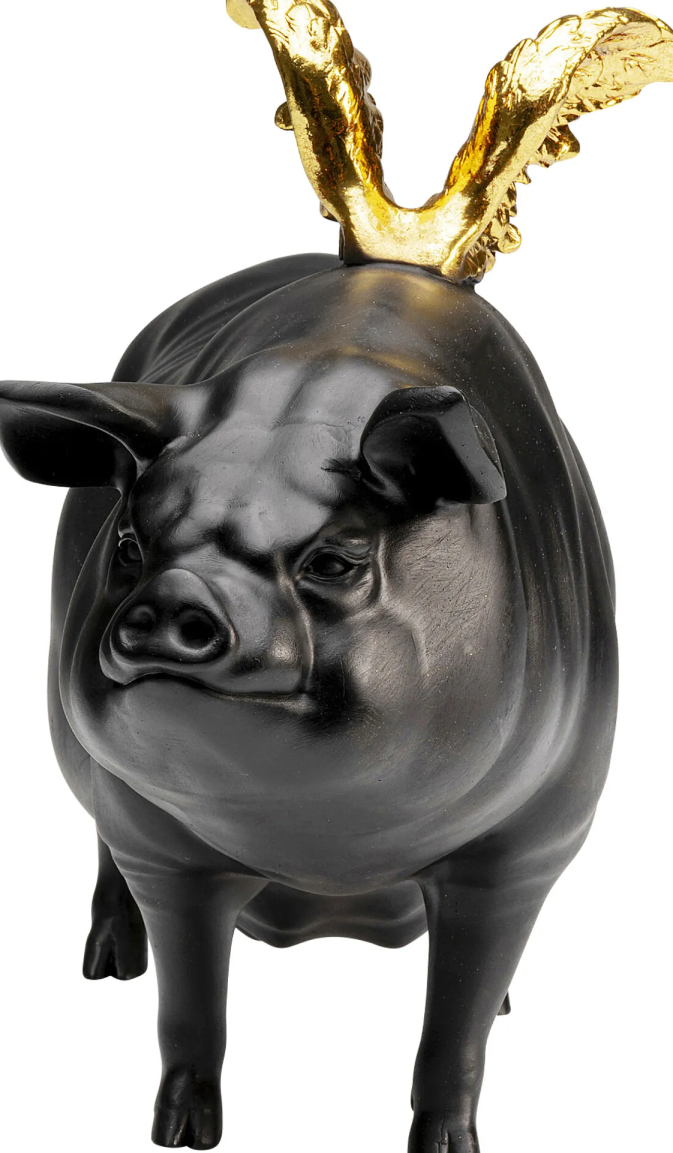 Outlet KARE Design Figurka dekoracyjna Flyin Pig czarna 21cm - KARE