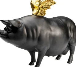 Outlet KARE Design Figurka dekoracyjna Flyin Pig czarna 21cm - KARE