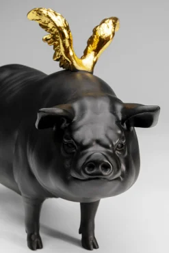 Outlet KARE Design Figurka dekoracyjna Flyin Pig czarna 21cm - KARE