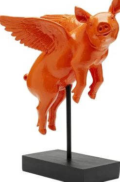 Fashion KARE Design Figurka dekoracyjna Flying Pig pomarańczowa 29cm - KARE