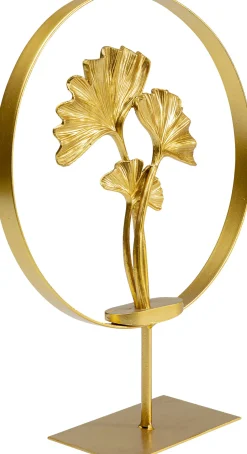 Outlet KARE Design Figurka dekoracyjna Ginkgo in the Circle 25x34 cm złota - KARE