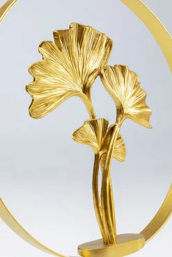 Outlet KARE Design Figurka dekoracyjna Ginkgo in the Circle 25x34 cm złota - KARE