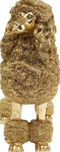 Fashion KARE Design Figurka dekoracyjna glamour złota pies pudel 32x34 cm - KARE