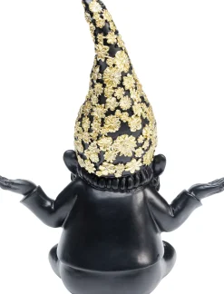 Sale KARE Design Figurka dekoracyjna Gnome Meditation 15x19 cm czarno-złota - KARE
