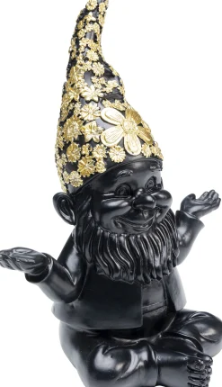 Sale KARE Design Figurka dekoracyjna Gnome Meditation 15x19 cm czarno-złota - KARE