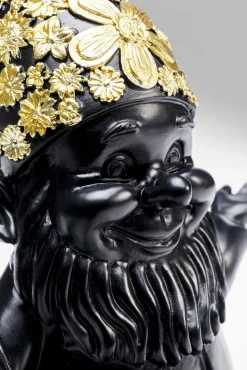 Sale KARE Design Figurka dekoracyjna Gnome Meditation 15x19 cm czarno-złota - KARE