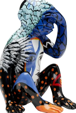 Sale KARE Design Figurka dekoracyjna Graffiti Monkey niebieska 39cm - KARE