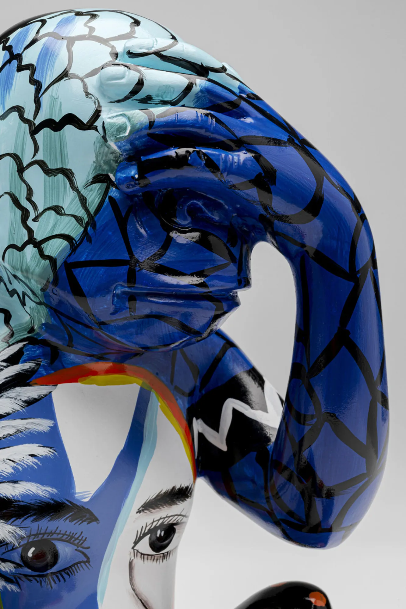 Sale KARE Design Figurka dekoracyjna Graffiti Monkey niebieska 39cm - KARE