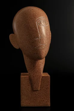 Hot KARE Design Figurka dekoracyjna Half a Face 14x30 cm brązowa - KARE