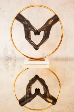 Best KARE Design Figurka dekoracyjna Heart Hand 60x62 cm czarno-złota - KARE