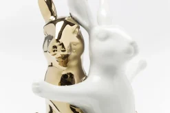 Online KARE Design Figurka dekoracyjna Hugging Rabbits 15x25 cm biało-złota - KARE
