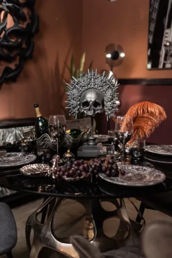 Best KARE Design Figurka dekoracyjna King Skull 32x49 cm czarna - KARE